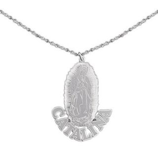 Our Lady of Guadalupe Name Pendant in Sterling Silver (3 8 Letters