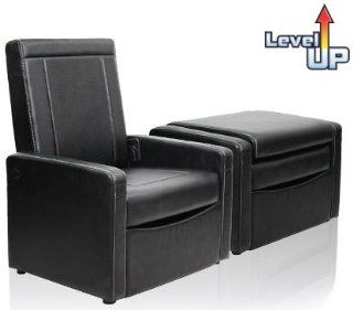 Shop Convertible 3 in 1 Ottoman Chair Black Leather Finish Club Chair with Storage, Converts to Ottoman (Home Theater, Gaming, Living Room Seating, etc) at the  Furniture Store. Find the latest styles with the lowest prices from Convertible Ottoman Chair 