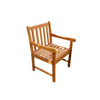 VIFAH Nobi Eucalyptus Slat Seat Wood Patio Dining Chair