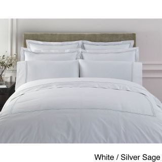 N/a Egyptian Cotton Collection Double Line Embroidered Duvet Cover Set With Shams Sold Separately White Size King