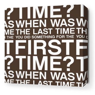 Inhabit Stretched First Time Textual Art on Canvas in Chocolate FTCHSW Size 