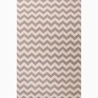 Hand made Gray/ Ivory Wool Easy Care Rug (3.6x5.6)