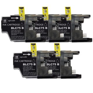 Brother Lc75 Compatible Black Ink Cartridge (remanufactured) (pack Of 5)