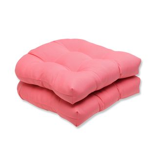 Pillow Perfect Outdoor Pink Wicker Seat Cushion (set Of 2)