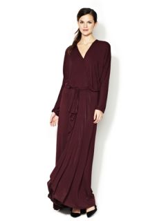 Jersey Faux Wrap Draped Maxi Dress by Riller & Fount