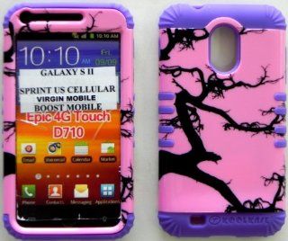Heavy Duty Double Impact Hybrid Cover Case Real Tree Pink Camo Snap on Over Purple Soft Silicone Samsung S2 Galaxy Epic 4g Touch D710 R760 for Sprint/boost Mobile/virgin Mobile/us Cellular Cell Phones & Accessories