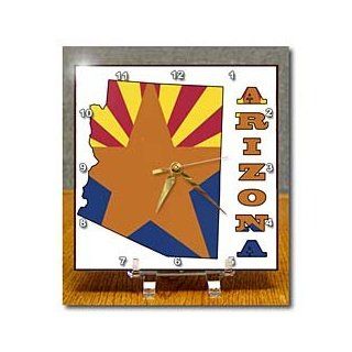 dc_58719_1 777images Flags and Maps   States   Arizona state flag in the outline map and letters of Arizona   Desk Clocks   6x6 Desk Clock  