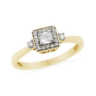 princess cut diamond frame promise ring in 10k gold $ 479 00 buy