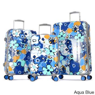 Olympia Blossom Ii 3 piece Hardside Spinner Luggage Set With Tsa Lock