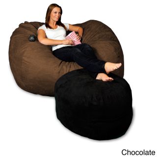 Theater Sacks Llc Soft Micro Suede 5 foot Beanbag Chair Lounger Black Size Large