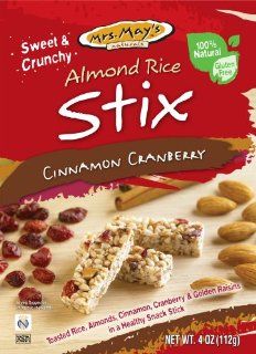 Mrs. May's Naturals Almond Rice Stix, Cinnamon Cranberry, 4 Ounce (Pack of 12)  Grocery & Gourmet Food
