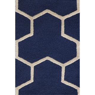 Safavieh Cambridge Navy/ Ivory Handmade Moroccan Contemporary Wool Rug (2 X 3)