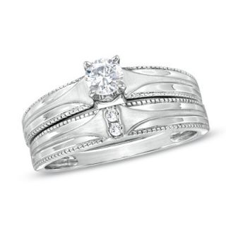 CT. T.W. Diamond Bridal Set in Sterling Silver   Zales