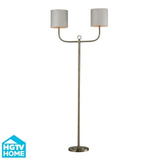 Hgtv Home Double Armed 2 light Antique Brass Floor Lamp