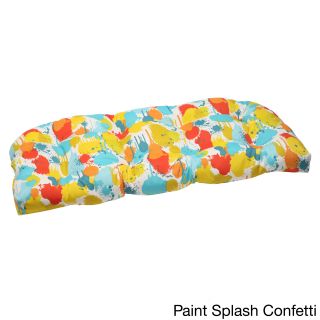 Pillow Perfect Paint Splash Outdoor Loveseat Cushion