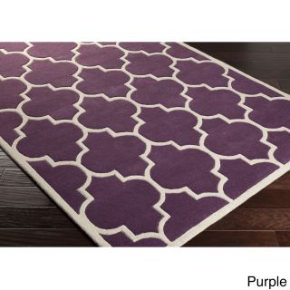 Hand tufted Crystal Moroccan Cambridge Wool Area Rug (76 X 96)