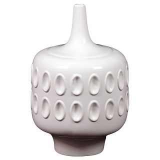 Large Exotic White Ceramic Vase