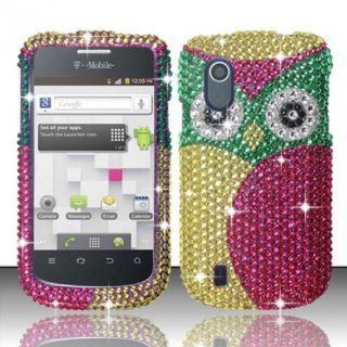 For ZTE Concord V768 (T Mobile) Full Diamond Design   Owl FPD Cell Phones & Accessories