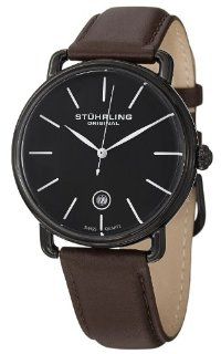 Stuhrling Original Men's 768.03 "Classic Ascot Agent" Stainless Steel and Brown Leather Watch Watches