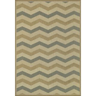 Biscayne Beige/ Blue Indoor Outdoor Rug (311 X 510)