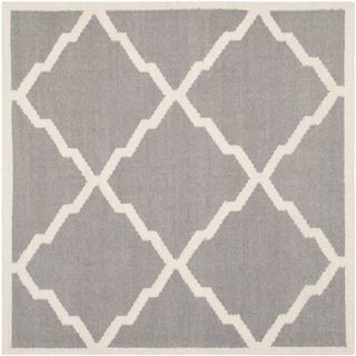 Safavieh Handwoven Moroccan Dhurries Gray/ Ivory Wool Geometric Rug (6 Square)