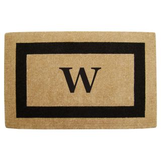 Heavy Duty Coir Monogrammed Black Door Mat