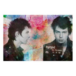 Oliver Gal Sid Vicious Mugshot Graphic Art on Canvas 10347 Size 15 x 10