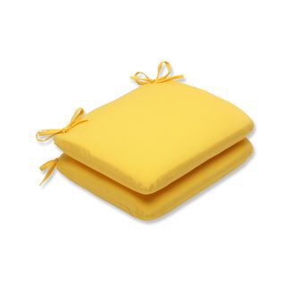 Pillow Perfect Outdoor Yellow Rounded Corners Seat Cushion (set Of 2)