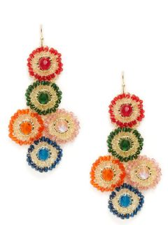 Multi Color Circle Chandelier Earrings by Lavish by Tricia Milaneze