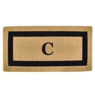 Heavy duty Coir Single Black Picture Frame Monogrammed Doormat