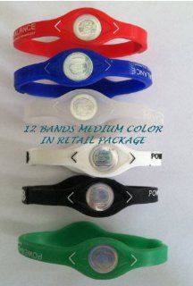 1 Dozen power Balance ion Titanium Baseball/sports Power Bands Medium Size  Closeout Price  Sports Fan Bracelets  Sports & Outdoors