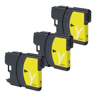 Brother Lc61 Remanufactured Compatible Yellow Ink Cartridge (pack Of 3)