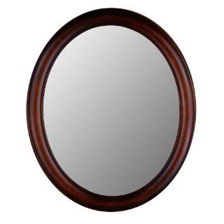 Oval Decorative Wall Mirror with Mahogany Finish Wood Frame   770 Series (24 in. x 28 in.)   Wall Mounted Mirrors