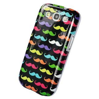 Bfun Colorful Beard Style Black Hard Cover Case for Samsung Galaxy S3 i9300 Cell Phones & Accessories