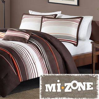 Mi Zone Mizone Marcus 4 piece Comforter Set Brown Size Full  Queen