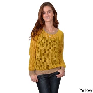 Journee Collection Journee Collection Juniors Scoop Neck Two tone Sweater Yellow Size S (1  3)