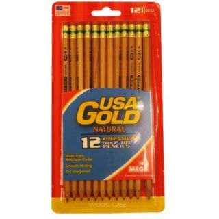 USA Gold Natural Wood Pencils 12 pk.