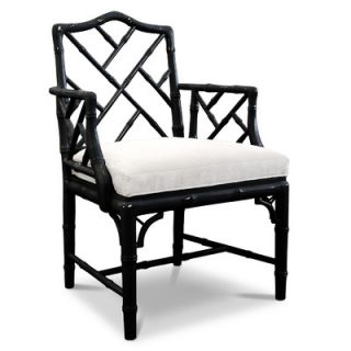 Jonathan Adler Chippendale Arm Chair 99 Frame / Fabric Black / White