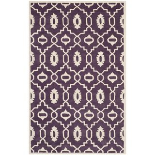 Safavieh Handmade Moroccan Chatham Contemporary Purple/ Ivory Wool Rug (8 X 10)