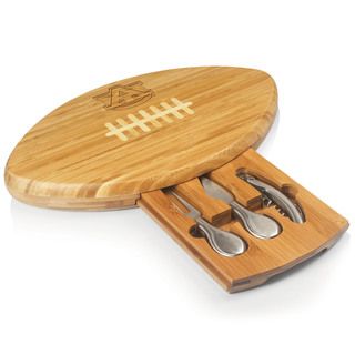 Picnic Time Quarterback Auburn University Tigers Natural Wood Cutting Board