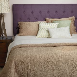 Mozaic Humble + Haute Hampton Iris Purple Linen Full Diamond Tufted Upholstered Headboard Purple Size Full