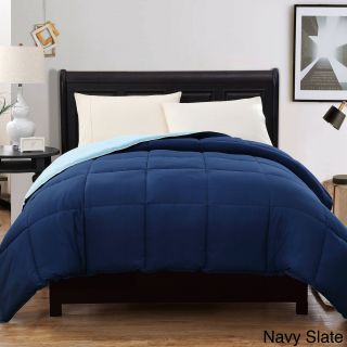 Caribbean Joe Caribbean Joe Reversible Down Alternative Comforter Navy Size Full  Queen