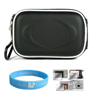 Canon Slim Camera Case for Canon PowerShot SD 1300 IS SD 1200 IS SD 780 IS SD 1400 IS + Screen Protector (Black)+SumacLife TM Wisdom Courage Wristband  Camera & Photo