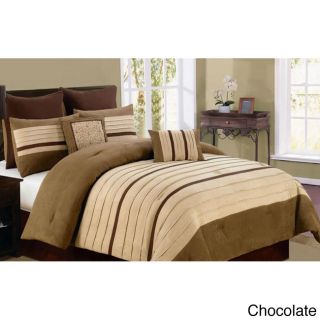 Jackson 8 piece Chocolate/ Burgundy Comforter Set