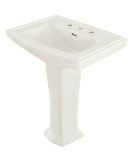 TOTO LPT780.8 01 Clayton Lavatory and Pedestal with 8 Inch Centers, Cotton White   Pedestal Sinks  