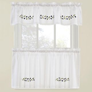 Olive Branch Valance And Curtain Tier Set