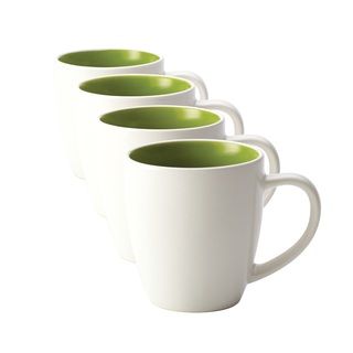 Rachael Ray Dinnerware Rise 4 piece Stoneware Green Mug Set
