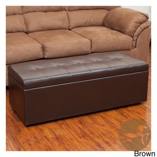 Christopher Knight Home Abigail Leather Storage Ottoman