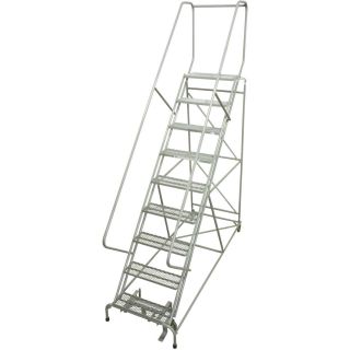 Cotterman Rolling Steel Ladder — 450-Lb. Capacity, 9-Step Ladder, 24in.L x 10in.W x 90in.H Platform, Model# D046009505  Rolling Ladders   Platforms
