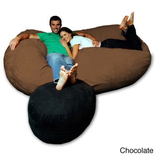Theater Sacks Llc 7.5 foot Soft Micro Suede Beanbag Chair Lounger Brown Size Extra Large